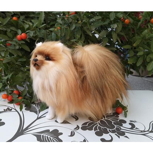 New simulation dog toy polyethylene & furs natural colour Pomeranian doll gift about 23x20.5x9cm 1185