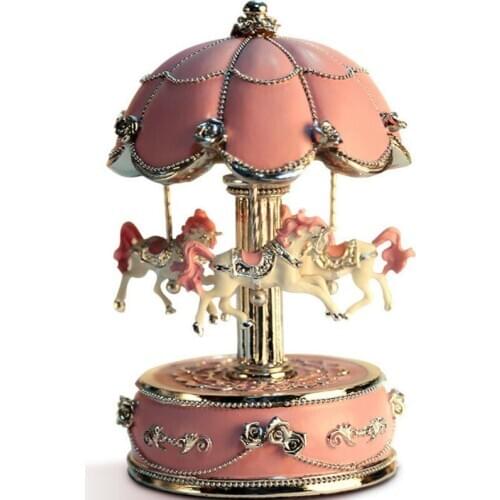 Valentines Day Gift Music Box Flower Umbrella Design Carousel Music Box RomanticMusic Decoration Music Box