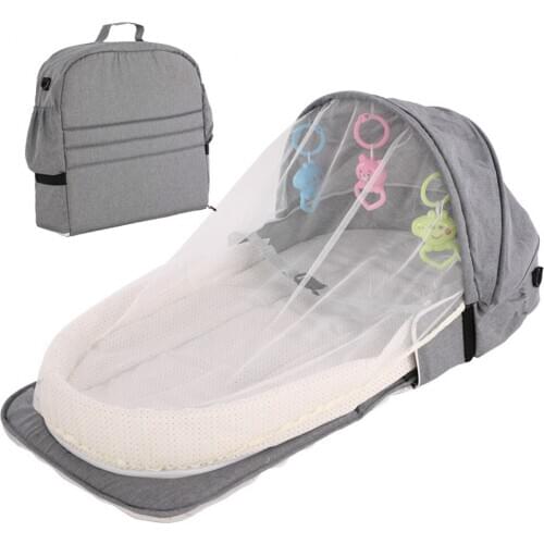 Portable Baby Bed Foldable Newborn Baby Cribs For Travel Sun Protection Mosquito Net Breathable Baby Nest Bed