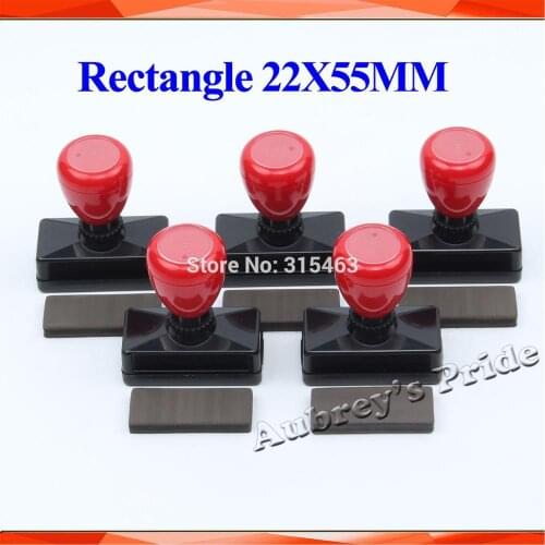 5Pcs Rectangle HA 22x55mm Holder Stamp Shell+7mm Rubber Pad for Photosensitive Portrait Flash Machine Stamping Making Seal