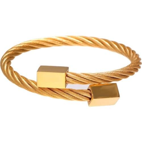 2021 Luxury Stainless Steel Bracelet Charm Braided Roman Bracelet Hip Hop Mens Jewelry Gold Mens Jewelry Pulseira Bileklik