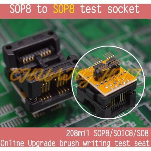 TEST Detect 208mil SOP8 to SOP8 test socket sop8+sop8 BIOS Online Upgrade brush writing test seat socket