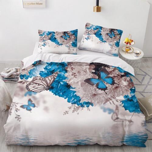 3D Nordic Duvet Covers Sets Comforter Bed Set Quilt Cover Bedding Sets Full Twin Single Size Flowers Design Home Textile