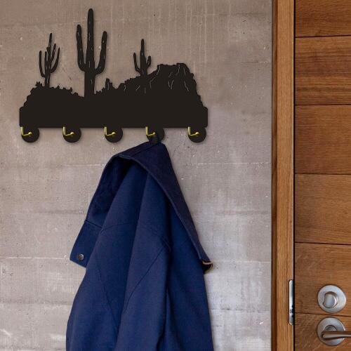 Cliffs Cactus Desert Plant Multi-purpose Wall Hooks Clothes Robe Towel Hooks Coat Rack Hook Bathroom Living Room Hanger