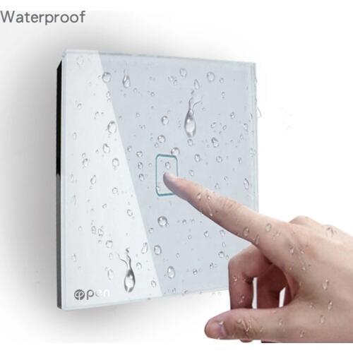 EU standard white glass 1 gang 1 way Wall Touch Sensor Light Switch touch switch