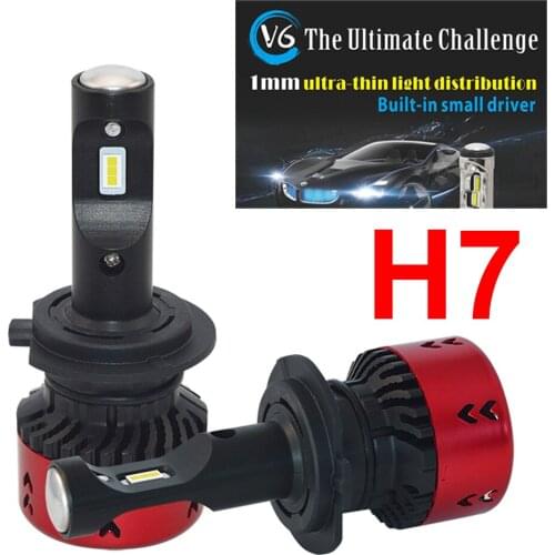 1 Set H7 70W 9600LM V6 LED Headlight All-in-one 1MM Ultra Thin PCB FLIP Chips EMC Pure White 6000K Driving Fog Car Lamps Bulbs