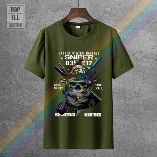 Usmc Scout Sniper T Shirt Mos 0317 Death From Afar Us Marines One Shot One Kill