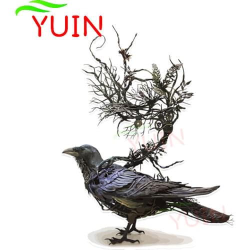 Coolest Crow Fashion Car Sticker Auto Accessories Personality PVC Decoration Waterproof High Quality Colored Decal 17*13cm