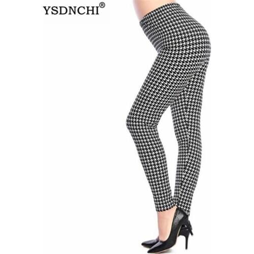 YSDNCHI Fashion Sexy Pants Women Rose Flower Printed Leggins Gym Slim Cotton Colorful Fitness Trousers