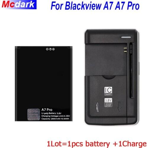 1PCS Battery+1Charge 2800mAh For Blackview A7 A7 Pro Battery Batterie Bateria High Quality Replacement Mobile phone Battery