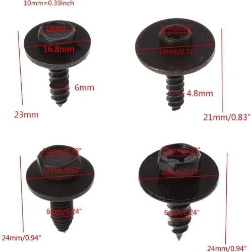 10PCS Universal Hex Screws Self Tapping Tapper Screw for Various Car Vehicle Models Kit