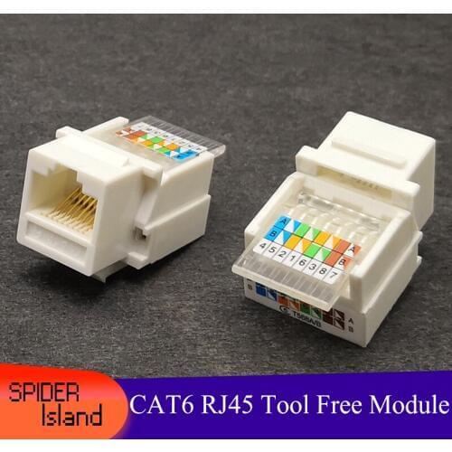 100pcs RJ45 Cat6 UTP Keystone JFemale ack Connector Adapter for Wall Plate Wisted Pair RJ-45 Internet Network Ethernet Lan Cable