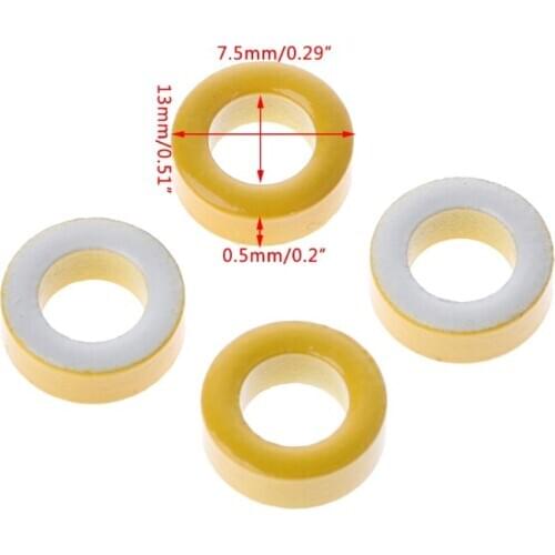 50 Pcs/Set T50-26 Iron Power Core Toroidal Ferrite Rings 7.5mm ID For Inductors N58A