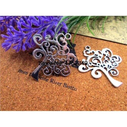 8pcs-Tree Charms, Antique Tibetan silver Tree of life Charm Pendants 42x38mm