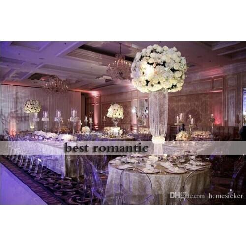 80cm(31") height Acrylic Crystal Wedding Centerpiece Road Lead Stand Dinner Party Table Decoration Candlestick 10sets/lot