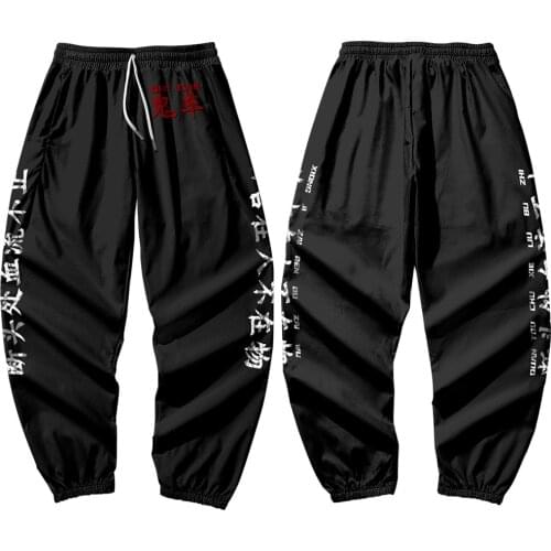 High Quality Casual Black Print Pants Men Joggers Cargo Pants Multi-Pocket Fashions Loose Trousers