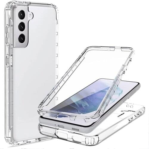 Full Cover Silicone TPU+PC Phone Case For Samsung S21 S21 Plus S21 Ultra Screen Back Protective Case Cover