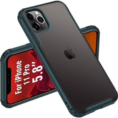 For iPhone XR Xs 11 Pro Max Case,Ultra Thin Matt Transparent Crystal PC Back Cover with Rubber TPU Bumper Shockproof Case
