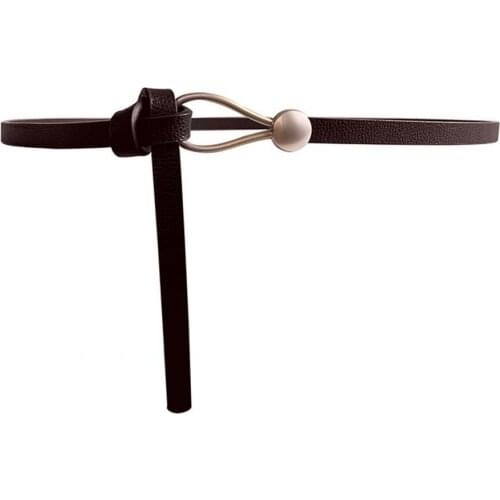 Elastic Women Belts Strap Waist Belt Non-porous Design Anti-rust Faux Leather Golden Buckle Waist Belt Shopping Dress Waist Belt