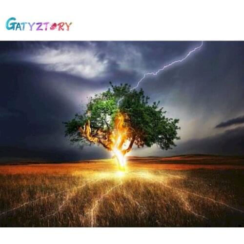 Gatyztory Paint By Numbers For Adults Landscape Picture Coloring By Numbers DIY Acrylic Paints Drawing On Canvans Home Decor
