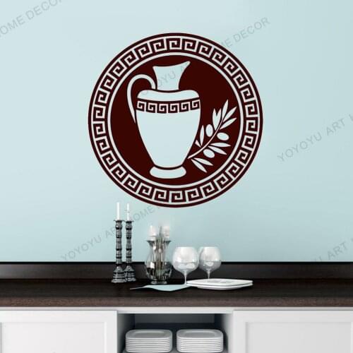 Classic Wallpaper Mural Greek Ornament Jug Olive Branch Vinyl Window Stickers Art Home Decal for Living Room Bedroom Decor rb366