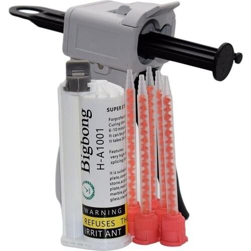 50ml Black 10:1 AB Glue Adhesives with 5pc 10:1 Static Mixing Nozzles and 50ml 10:1 AB Glue Gun Dispenser Manual Caulking Gun