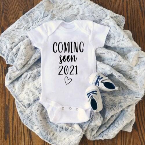 Baby Boys Girls Rompers Summer Newborn Kids Baby Kids Sleeve Coming Soon 2021 Letter Print Rompers One-piece Jumpsuits Fashion