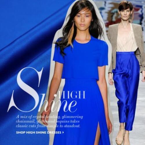 LEO&LIN New Bright Color Navy Blue Elastic 100% Silk Senior Formal Dress Fabric For Dress For Sewing 50cm