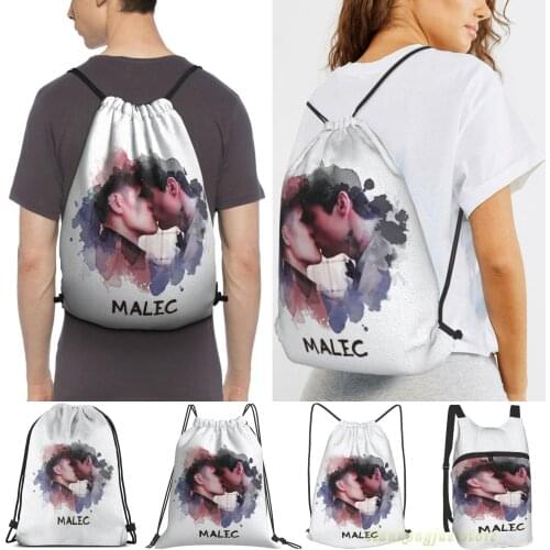 Malec - Shadowhunters - Canvas Men Outdoor Travel Gym Bag Waterproof Drawstring Backpack Women Fitness Swimming Bag