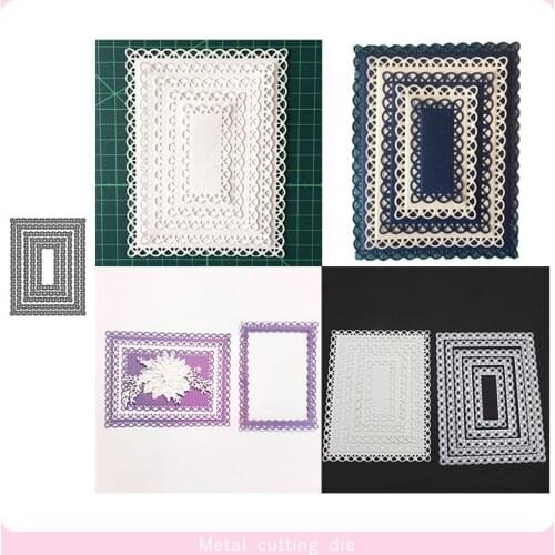 5pcs Laced Frame Metal Cutting Dies for DIY Scrapbooking Photo Album Decorative Embossing Paper Card Crafts Die Cut 2019