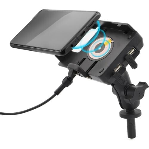 Motorcycle GPS Wireless/ USB Quick Charger Holder 13-15mm Fork Stem Mount Mobile Phone Holder Cradle For YZF-R1/M/S YZF-R6/S