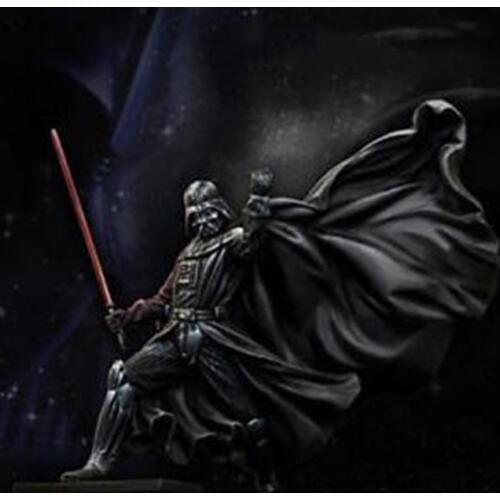 New Unassembled 1/24 75mm ancient warrior with light with base Resin Figure Unpainted Model Kit