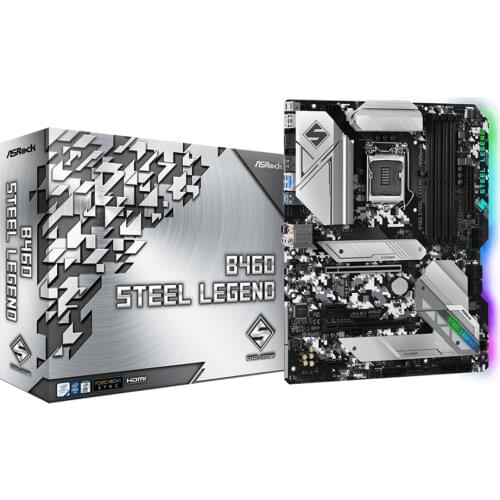 ASRock Super Alloy B460 Steel Legend Desktop Motherboard Socket Supports DDR4 2933MHz 6 SATA3, 1 Ultra M.2 PCIe Gen3 x4