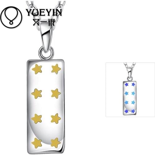 2016 New noctilucent necklace pendant for women silver plated hollow carved Necklace Luminous Green Blue light N055-C