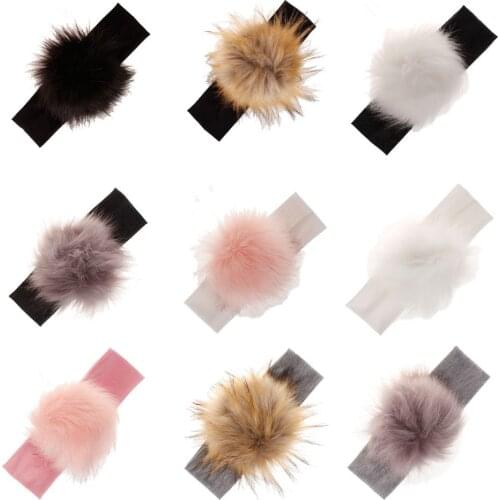 New simple childrens hair ball headband headband baby solid color 9 color jewelry headdress hair ornament headband