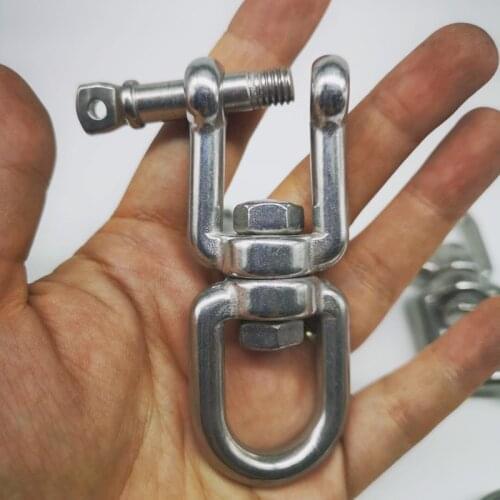 Rigging Hardware M8 4PCS Heavy Duty Stainless Steel 304 Jaw Eye Swivel Europe Lifting Chain Eye Jaw End Swivel Ring