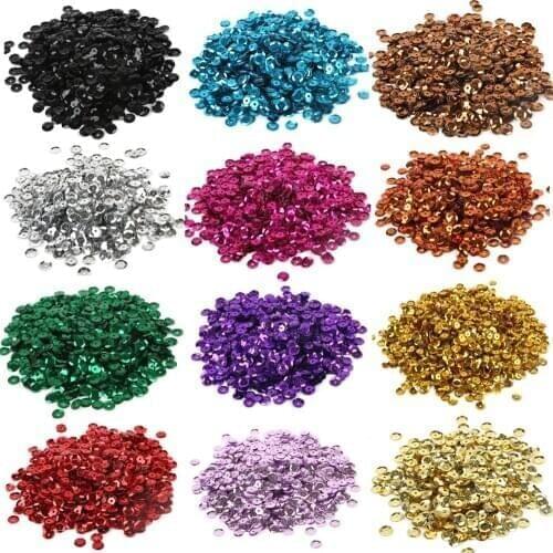 6mm 20g Approx 1200PCS Plastic Paillettes Colorful Shine Spangle Sequins for DIY Craft Bag Shoes Clothing Garment Accessories