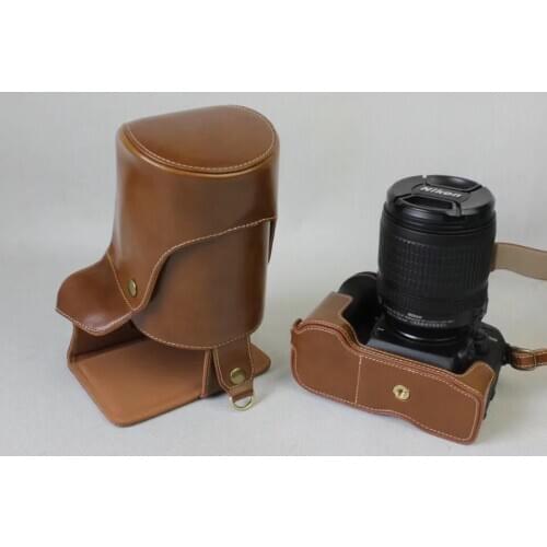 Deluxe Edition PU Leather Camera Case Cover w/ Storage Case For Nikon D3200 D3100 D3300 (18-105mm) Lens Bag With Battery Opening