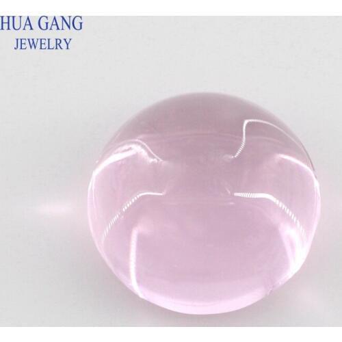 Pink Round Shape Cabochon Cut Flat Bottom Loose Glass Stone Synthetic Gems For Jewlry Size 8mm 10mm 20mm Free Shipping