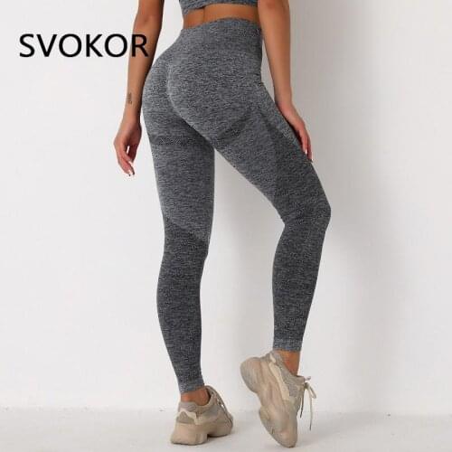 SVOKOR Sexy Seamless Leggings Sport Women High Waist Bubble Butt Legging Fitness Gym Leggins Push Up Tights Elastic Pants Slim