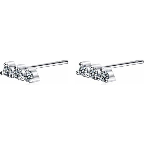 SHQIYAYI New Arrival Fashion 925 Sterling Silver CZ Crystal Stud Earing for Women Valentines Day Gift White Black Blue 907