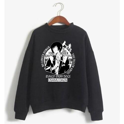 Hot Anime Bungo Stray Dogs Hoodies Pullover Casual Printing Hooded Streetswear Sweatshirt Personality Dazai Osamu Unisex Top