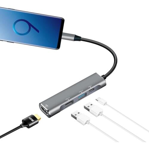 USB Hub Thunderbolt 3/Type C to HDMI Adapter desktop experience for Huawei Mate 20 p20 p30/pro to TV Monitor Projector