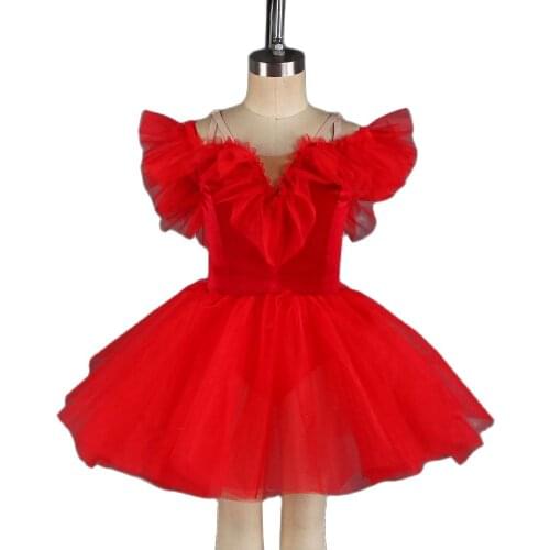 All for dance Red Dance Tutu For Adult Girls Ballet Dance 21240