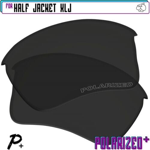 EZReplace Polarized Replacement Lenses for - Oakley Half Jacket XLJ Sunglasses - Black P Plus