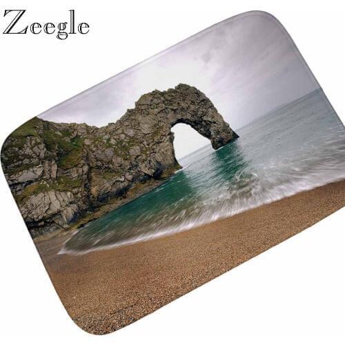 Zeegle Flannel Doormat Welcome Mat for Entrance Door Water Absorption Bath Rug Anti-slip Foot Rug Outdoor Carpet Living Room Rug