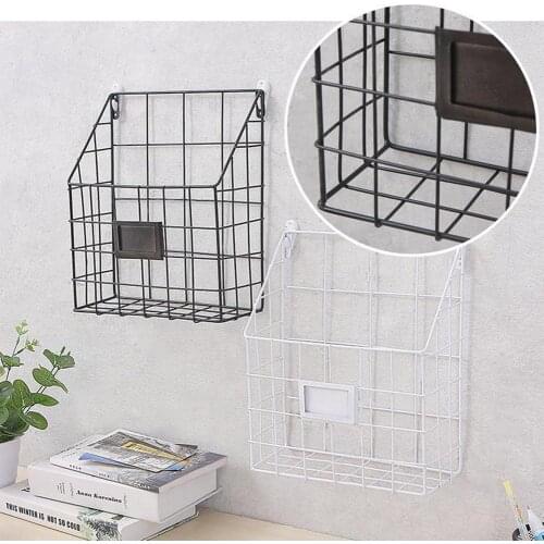 Iron Magazine Rack Creative Simple Wall Decorative Holder Newspaper Document File Storage Shelf For Home Office