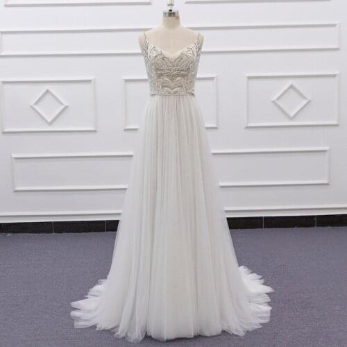 Eslieb Vintage Mermaid Wedding Dress V Neck Wedding Gowns Zipper Back Beadings Diamond Satin Bride Dress Robe Mariee SJ237