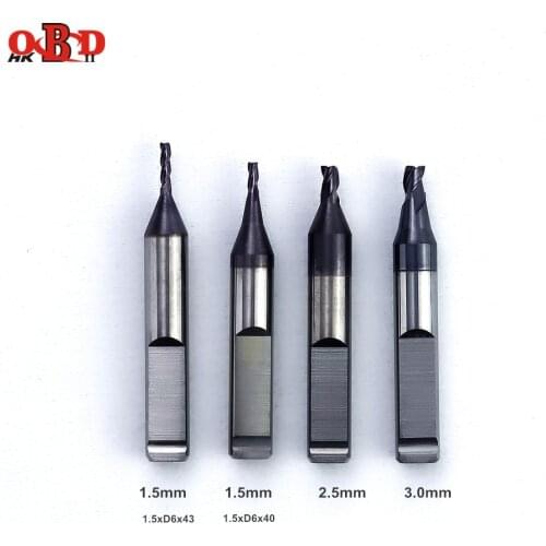 1.5/2.5/3.0mmxD6x40/43 Raise Solid Carbide End Mill Cutter for Bianchi 994 CNC Key Cutting Copy Making Machine Sets Drill Bits