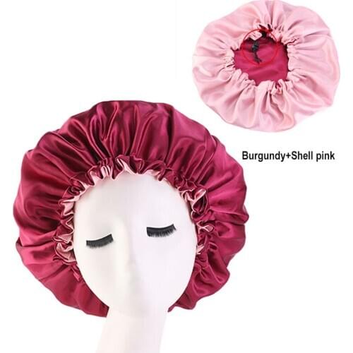 High Quality 1PC Double-Sided Sleeping Hat Polyester Adjustable Nightcap Home Girls Sleep Protector Tool